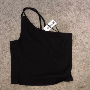 Black off the shoulder crop top